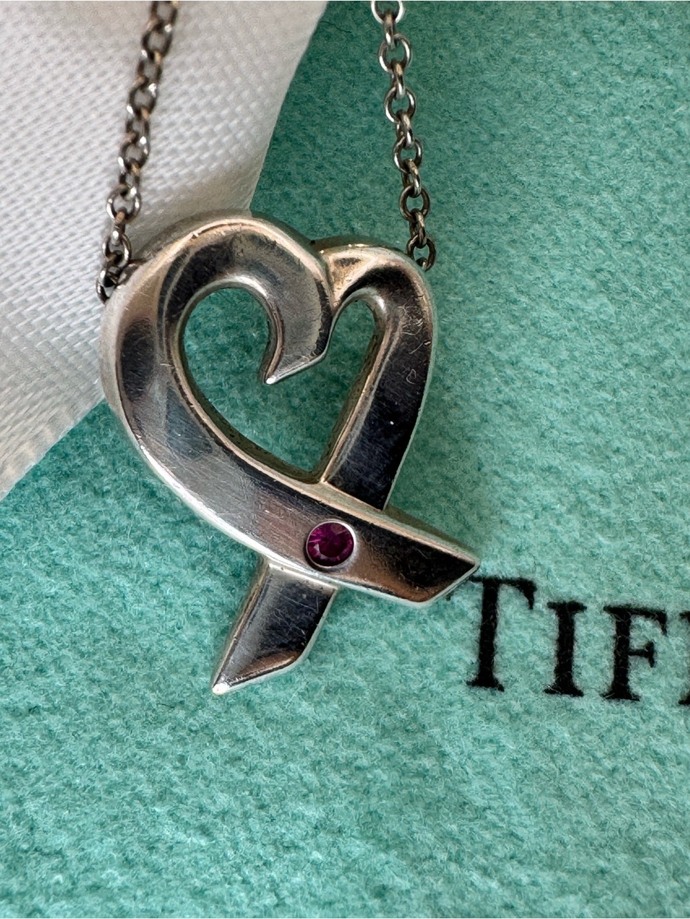 Vintage Tiffany & Co. Paloma Picasso Open loving Heart with Pink Sapphire,